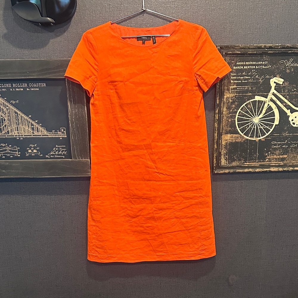 Theory Bright Orange Mini Dress